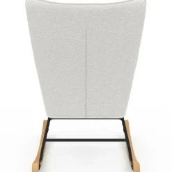 Fauteuil scandinave en tissu à bascule bouclette beige