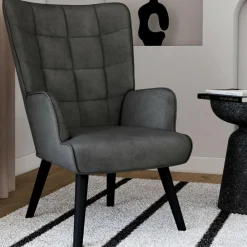 Fauteuil scandinave en velours gris