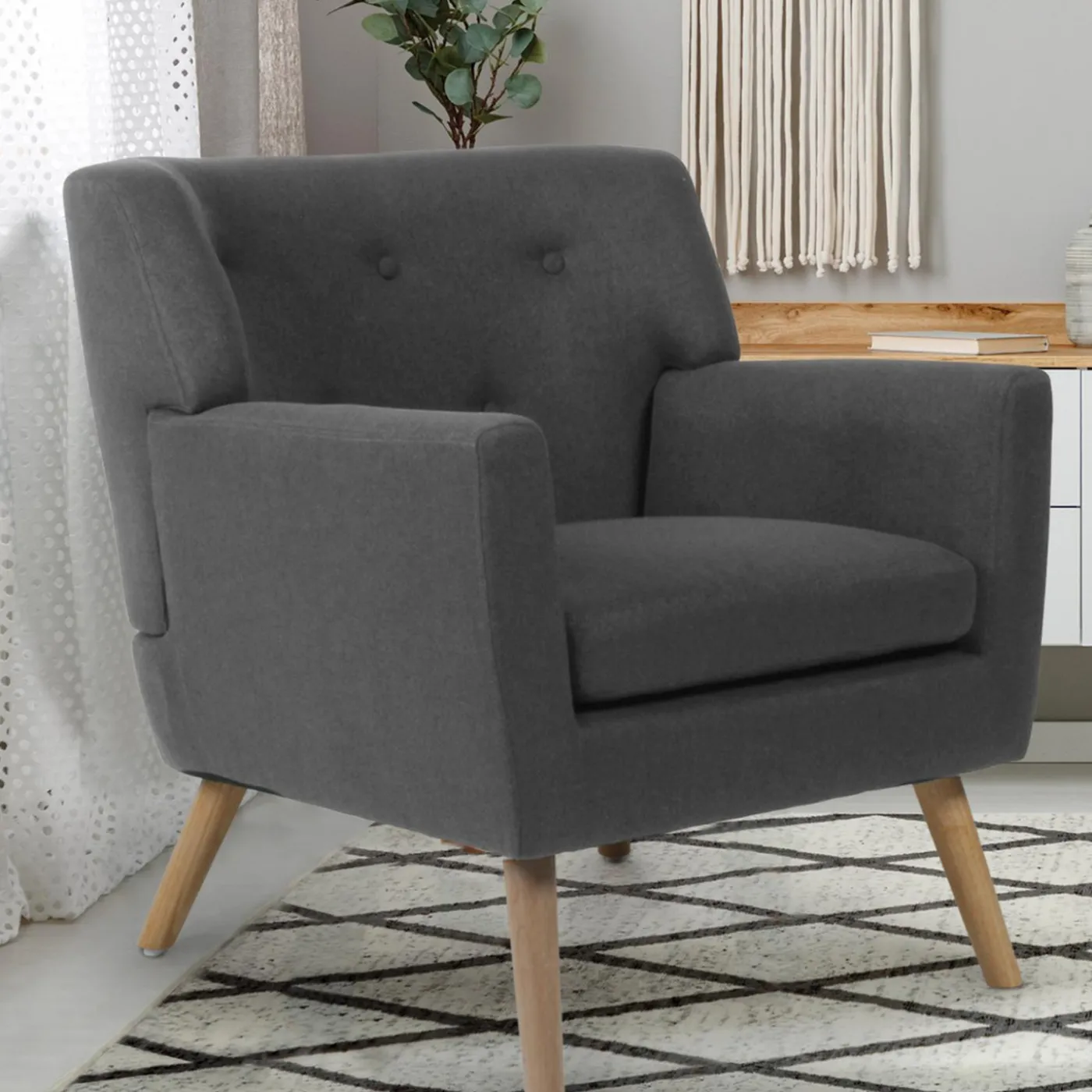 Fauteuil scandinave gris anthracite