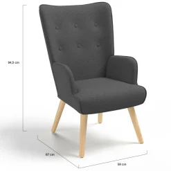 Fauteuil scandinave gris anthracite IVAR