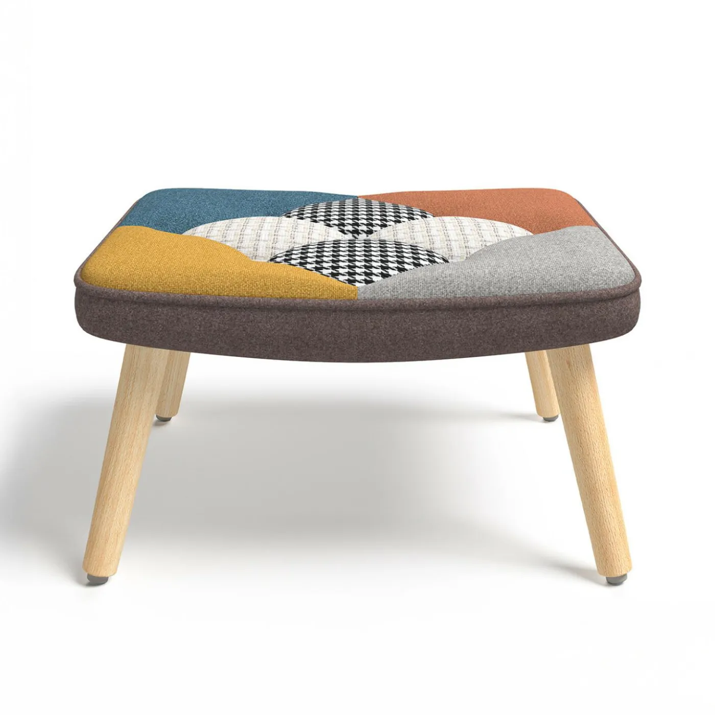 Fauteuil scandinave multicolore avec repose pieds