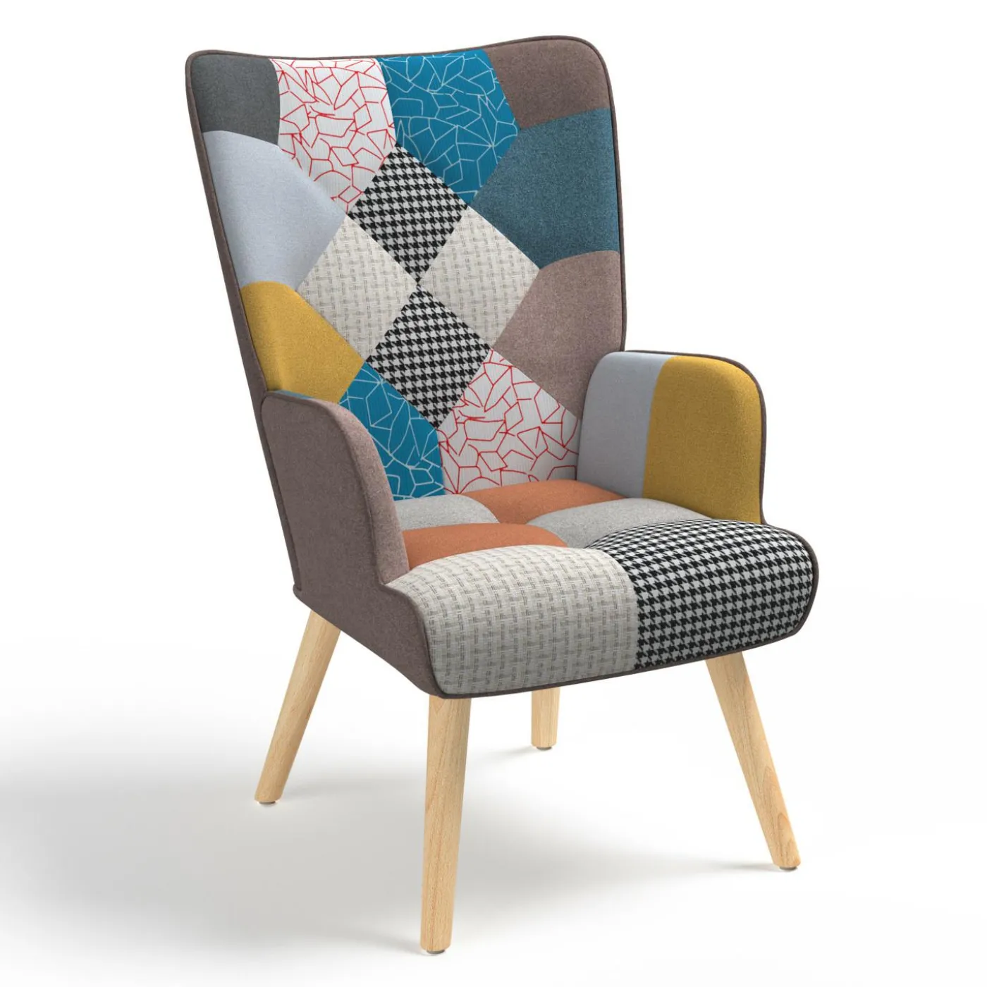 Fauteuil scandinave multicolore