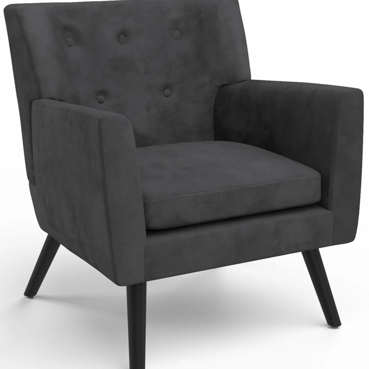 Fauteuil scandinave velours gris anthracite