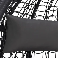 Fauteuil œuf suspendu avec coussins gris