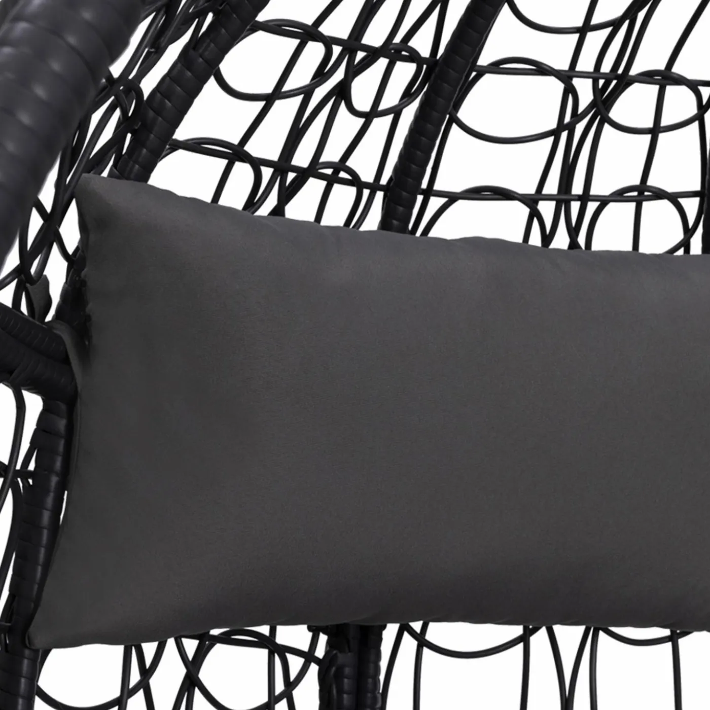 Fauteuil œuf suspendu avec coussins gris