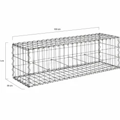 Gabions pour pierre (jardin) 100 x 30 x 30 cm : lot de 2
