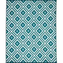 Grand tapis bleu canard pour terrasse et extérieur
