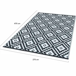 Grand tapis noir pour terrasse et extérieur