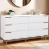 Grande commode blanche scandinave avec 6 tiroirs