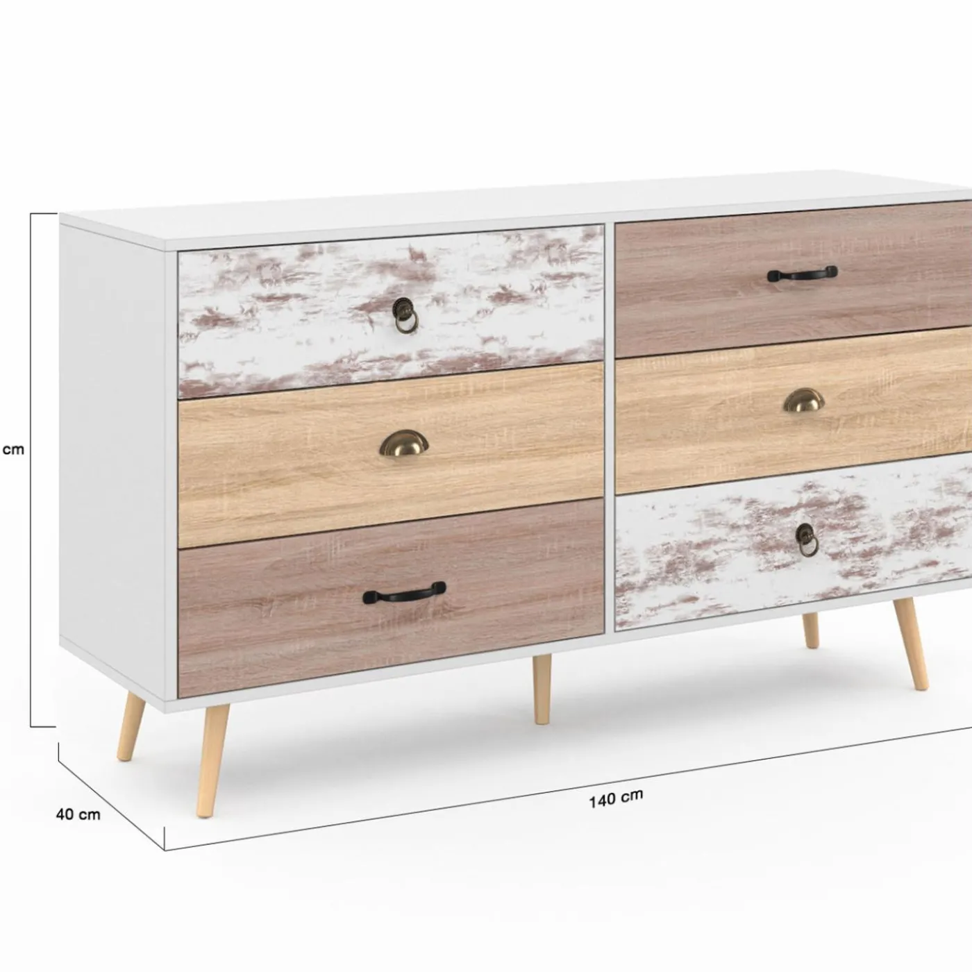 Grande commode scandinave XXL 6 tiroirs