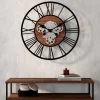 Grande horloge murale industrielle 60 cm avec engrenages