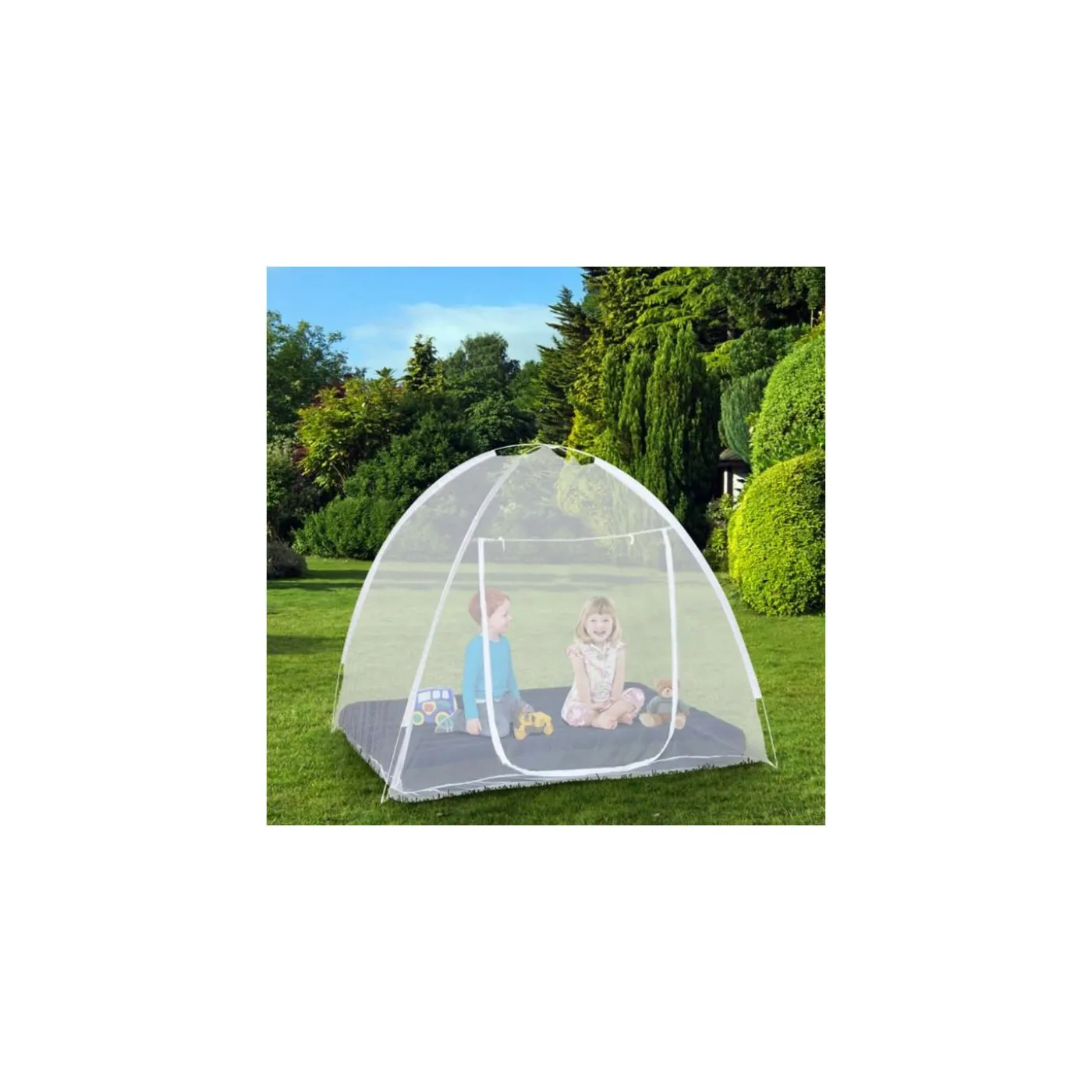 Grande moustiquaire dôme pop-up 195x180 cm pour lit