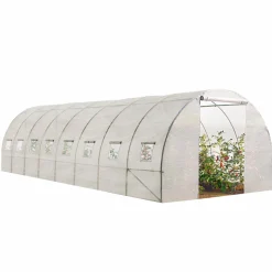 Grande serre de jardin blanche avec 8 fenêtres