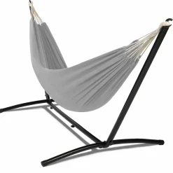 Hamac gris clair avec support métal