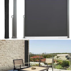 Housse pour paravent rétractable hauteur 1 m 60 noir