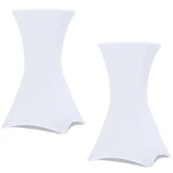 Housses blanches pour table haute de réception