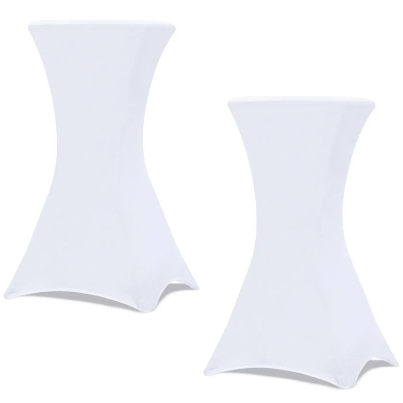 Housses blanches pour table haute de réception