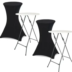 Housses noires pour table haute de réception