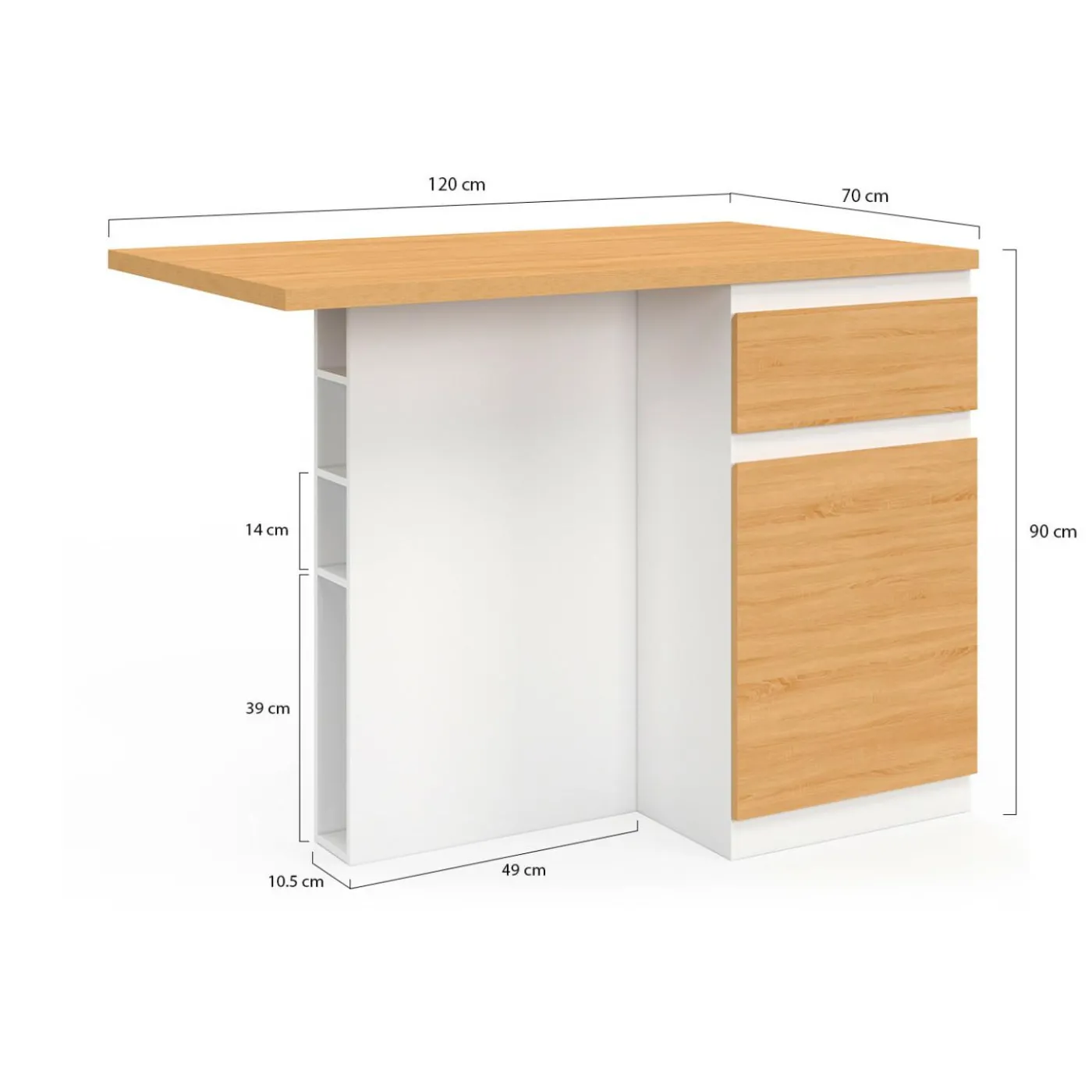 Ilot central range bouteilles 4 personnes