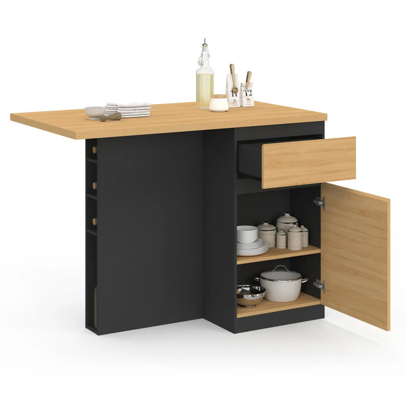 Ilot central range bouteilles 4 personnes