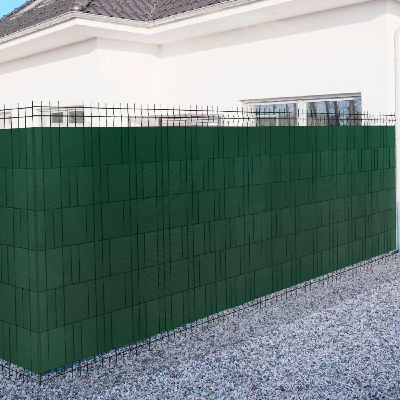 Lamelles occultantes PVC vert 35m pour grillage rigide