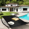 Lit bain de soleil double en toile noire
