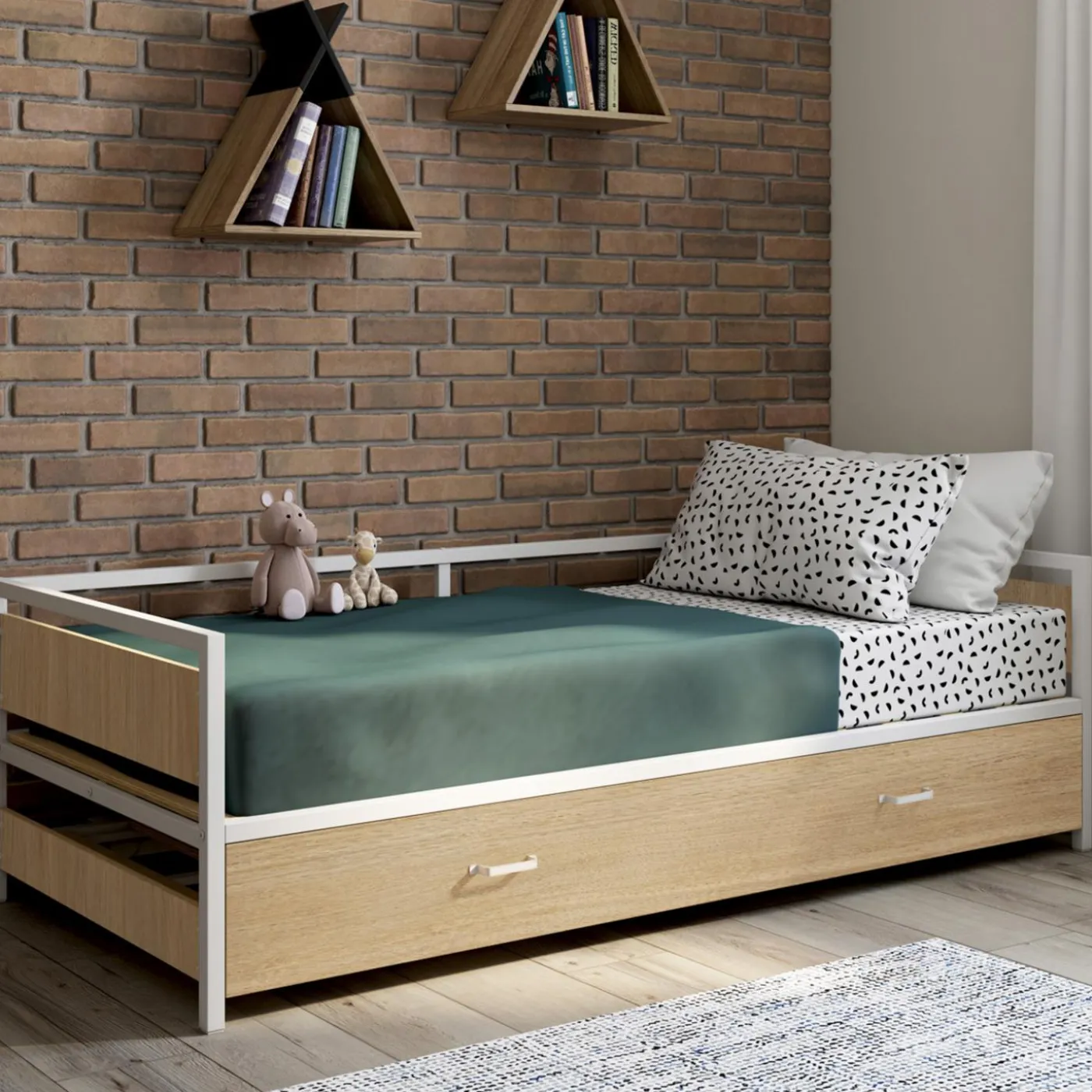 Lit banquette convertible style industriel