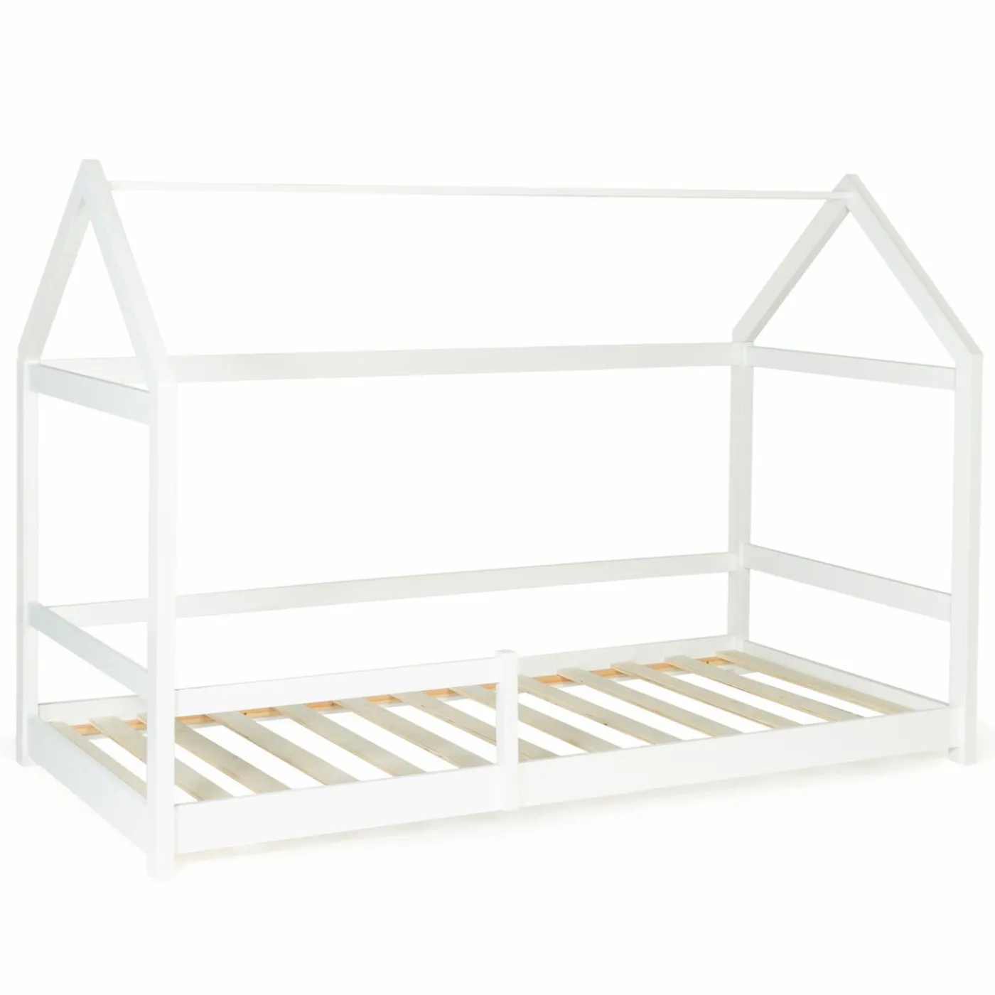 Lit cabane enfant blanc 90 x 190 cm style scandinave