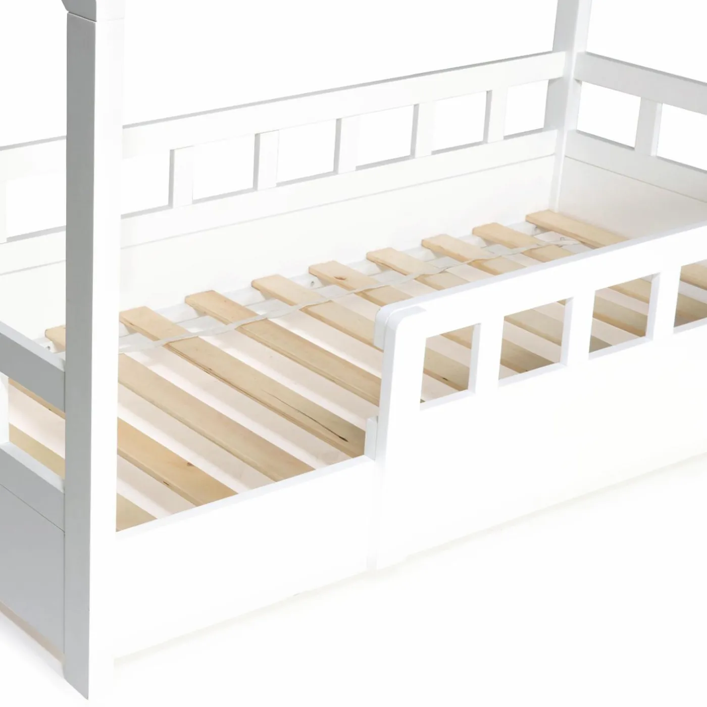 Lit cabane enfant blanc 80 x 160 cm