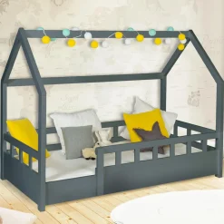 Lit cabane gris