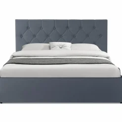 Lit coffre avec tête de lit gris 140x190 CM