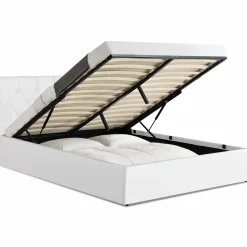 Lit coffre blanc 140x190 cm