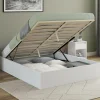 Lit coffre double avec sommier 160 x 200 cm blanc