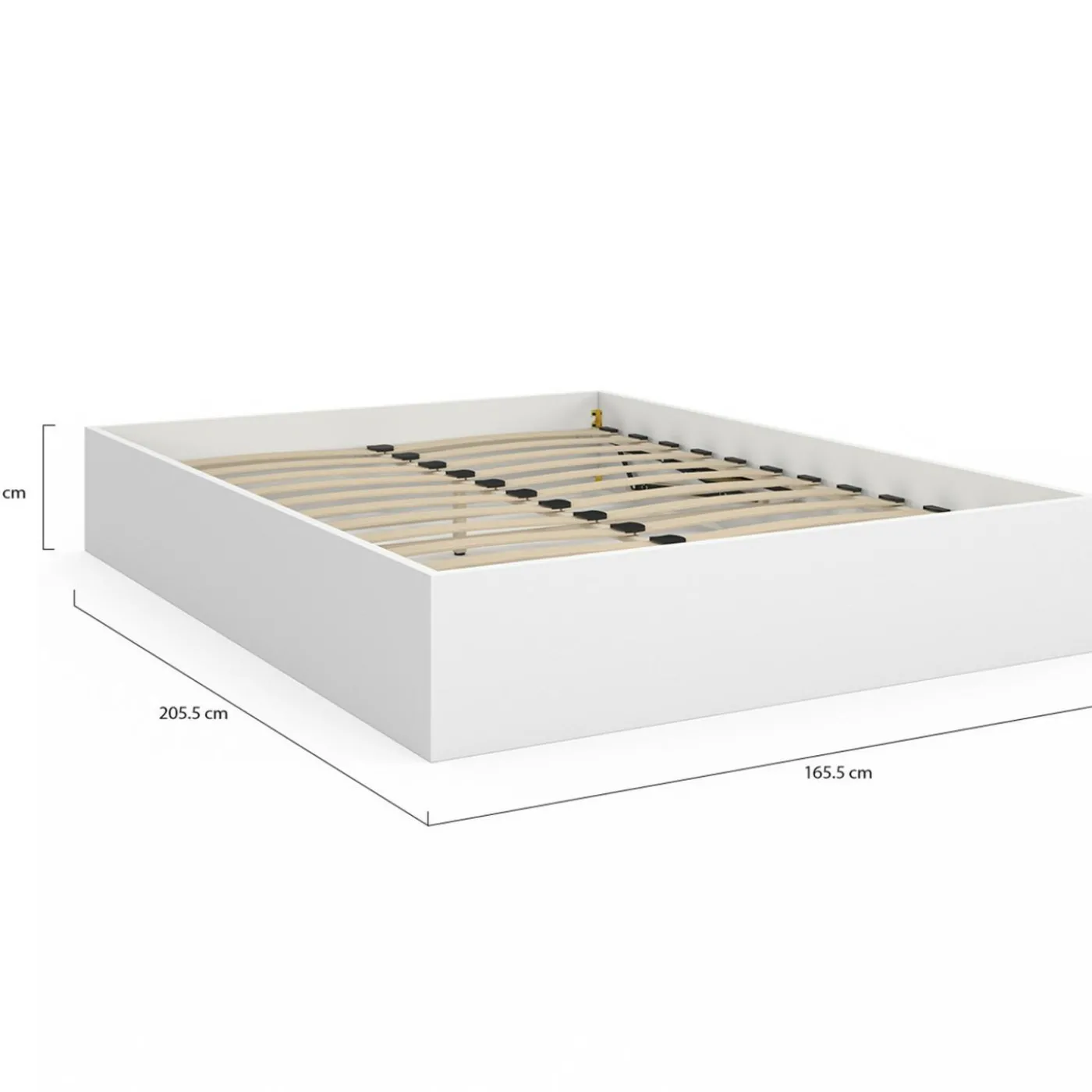 Lit coffre double avec sommier 160 x 200 cm blanc