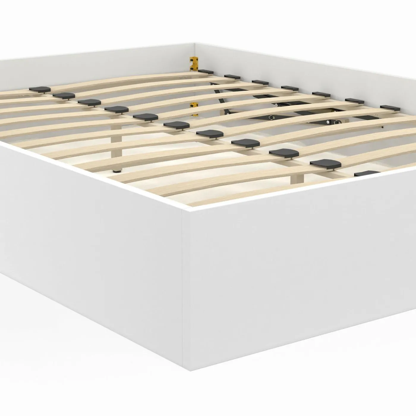 Lit coffre double avec sommier 160 x 200 cm blanc