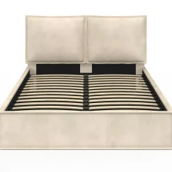 Lit coffre double beige 140 x 190