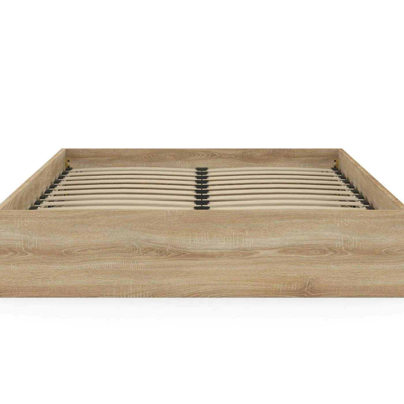 Lit coffre double SANDSIDE avec sommier 140 x 190 cm hêtre