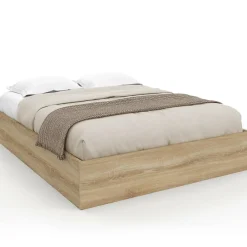 Lit coffre double SANDSIDE avec sommier 140 x 190 cm hêtre