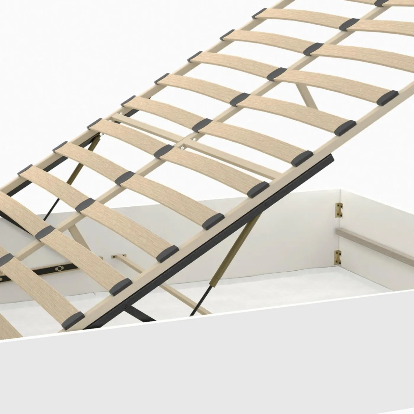 Lit coffre double 140x190 cm coloris blanc
