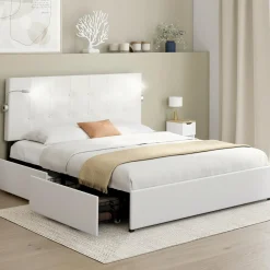 Lit double 140 x 190 avec liseuses