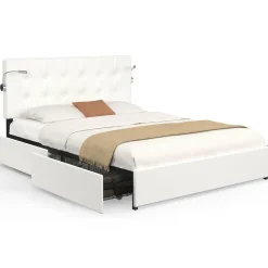 Lit double 140 x 190 avec liseuses