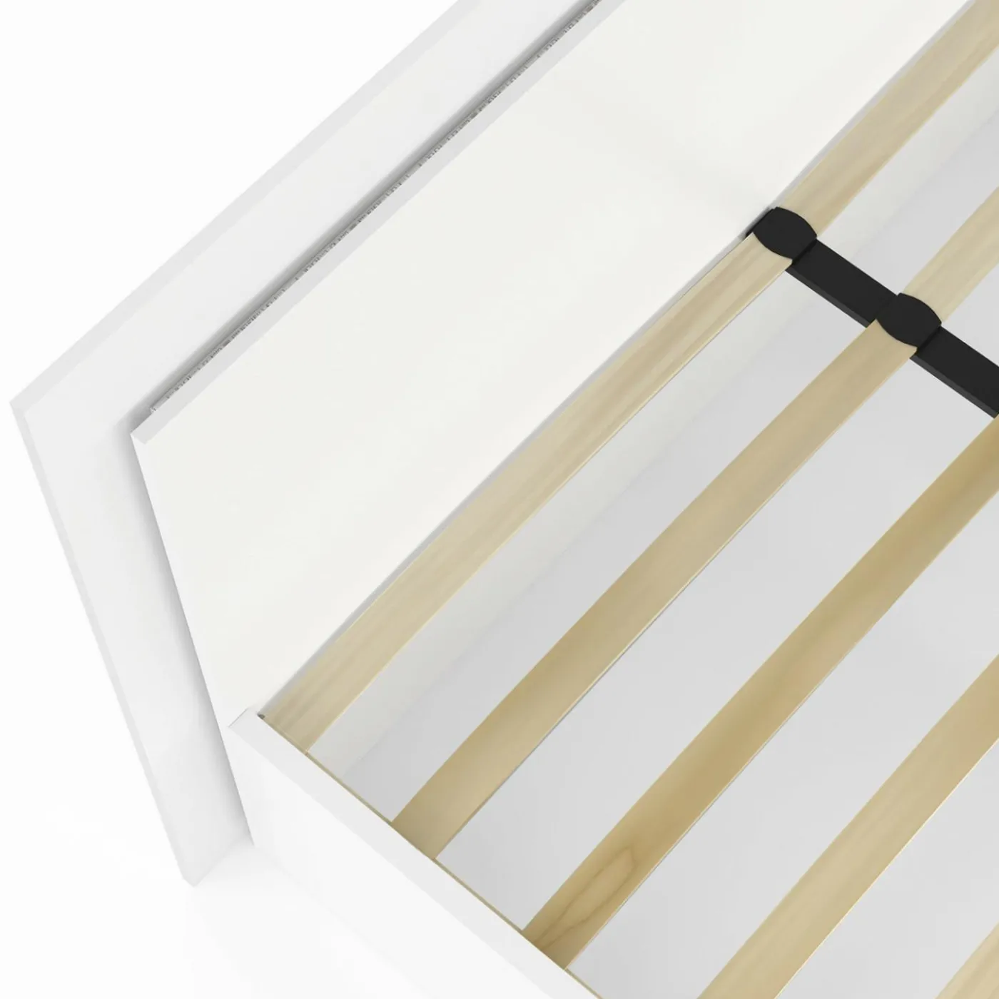 Lit double 140 x 190 cm avec sommier et LED intégrées blanc