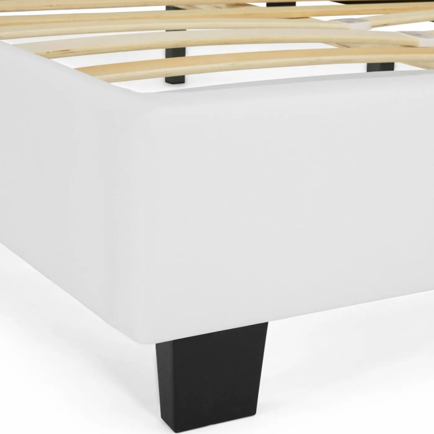 Lit double blanc 140x190 cm avec sommier