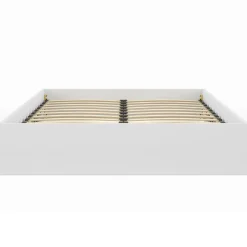 Lit double coffre 140x190 cm avec sommier blanc