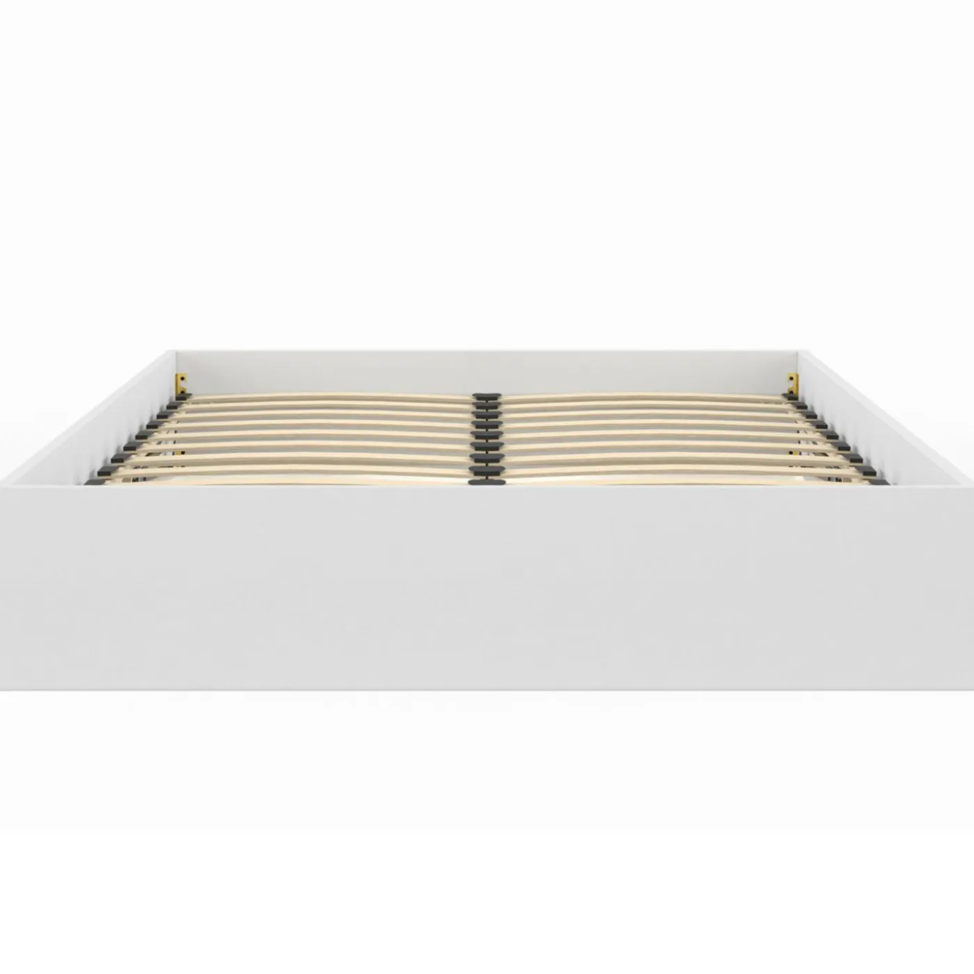 Lit double coffre 140x190 cm avec sommier blanc