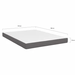 Lit double 140x190 avec sommier hêtre + matelas à mémoire de forme