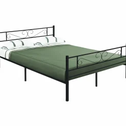 Lit en métal 140 x 190 cm avec sommier
