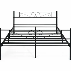 Lit en métal 140 x 190 cm avec sommier