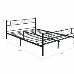 Lit en métal 140 x 190 cm avec sommier