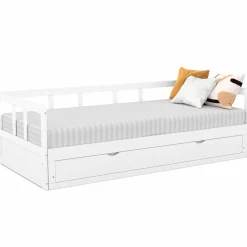 Lit gigogne transformable en lit 2 places blanc